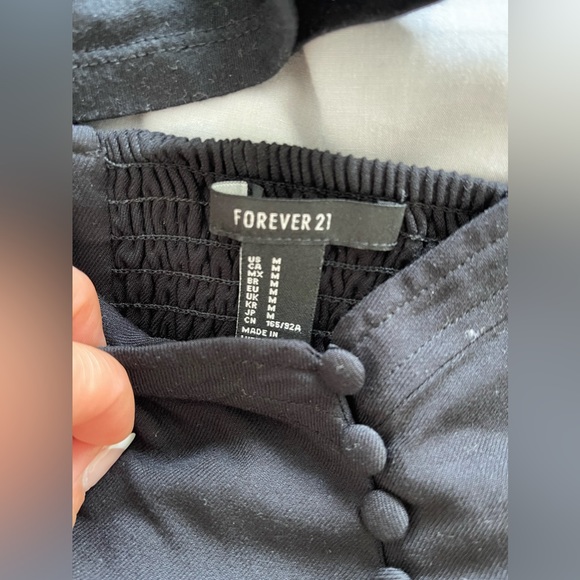 Forever 21 black crop peplum tank top - Picture 3 of 4